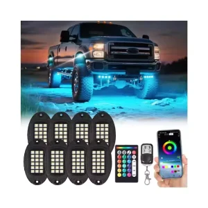 Rock Lights Aluminum RGBW Multicolor Waterproof Underglow Kit for Off-Road Vehicle Car Decorative Lamp