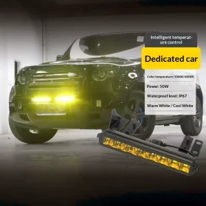 Rock Lights LED Bulb Headlamp Light Bar for Land Rover Defender 90/110/130 Daytime Running Light 3000 Lumen 14V