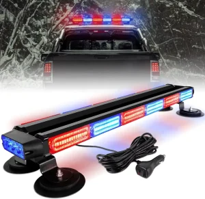 Rooftop Emergency Strobe Lights Bar Double Side Flashing Safety Warning Traffic Advisor Light Bar Red Blue