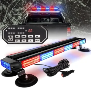 Rooftop Strobe Light Bar 26 Inch 126 LED Emergency With Controller Double Side Warning Hazard Snow Light