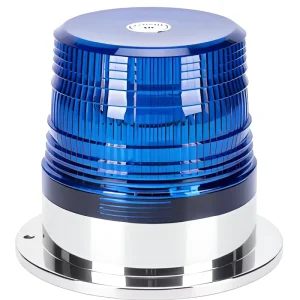 Round 12V 24V Waterproof LED Warning Flash Beacon Light Amber Strobe for Forklift Tractor Bus Industrial Vehicles