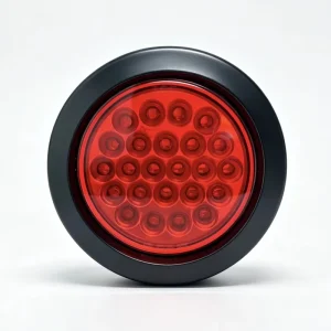 Round 24PCS Red LED Truck Clearance Tail Light 24V Universal Side Marker Lamp