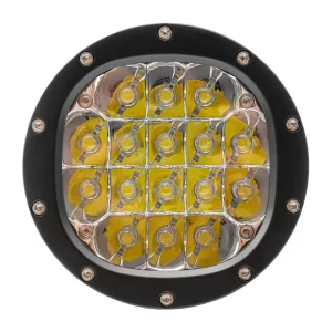 Round 80W LED Driving Light with White Amber Double Daytime Running Light IP68 Spot Work Lamp for Offroad ATV UTV SUV