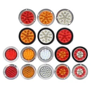 Round LED Truck Tail Lights 12V 24V LED Brake Lights Turn Signals Trailer Tail Lights