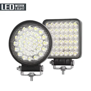 Round Square LED Car Lights 4inch LED Work Light for Truck Excavator Machinery