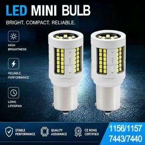 S25 1156 BA15S R5W R10W LED Cool White Universal Fit Interior Turn Light 12V Fog Indicator Bulbs
