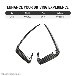 S4 Front Led Light Frame Trim Cover B9 A4 Fog Lamp Eyebrow Lampeyebrow Canards for Audi A4 Carbon Fiber Eyebrow