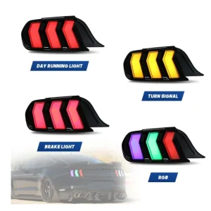 S650 Style Full LED Tail Lamp Taillight Sequential Turn Signal Rear Light S550 STI VA Tail Lamp for Ford Mustang