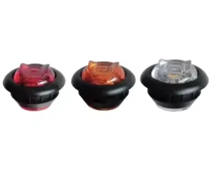 SAE DOT 3 4 Inch Round LED Side Marker Indicator Light Truck Lamp 3 Diodes with Black Silica Gel Grommet and Plugs