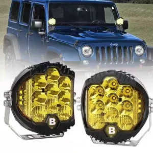 SK-7 7 Inch Car Three Sided LED Work Lights 90W IP67 Waterproof Aluminum 6000K-6500K for Pickup Truck