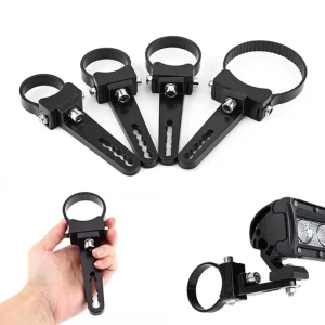 SM01 12V Universal Fit Car Off-Road LED Work Light Bar Mount Brackets with Stainless Steel Round Clamps
