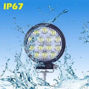 SM12306 Round LED Off Road Light 42W Spot Beam with 4000 Lumens & Dual Beam (High Low), 10-30V DC