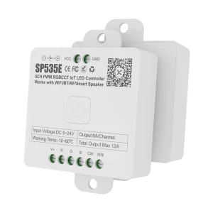SP535E PWM RGBCCT IoT LED Controller Wifi APP Alexa Google Home 5050 FCOB BT PWM Dimmer Light Strip DC 5-24V 5CH