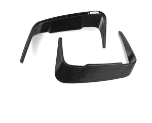 SQ Style Dry Carbon Fiber 2Pcs Sticky Rear Bumper Insert Trim Perfect Fit For BMW M8 F91 F92