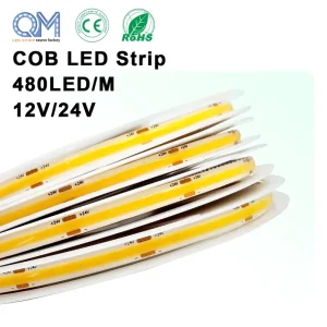 Seamless Architectural COB LED Strip Light 24V 480LEDs/m 6000K Cool White CRI90 Linear Lighting