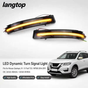 Sequential Amber LED Side Mirror Turn Signal Light Plug & Play Indicator Blinker for Nissan Qashqai X Trail T32 Navara NP300
