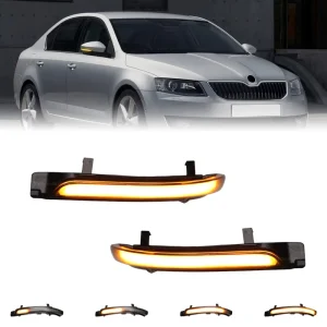 Sequential Blinker Indicator Lamps Dynamic Turn Signal Lights for Skoda Octavia MK2 SuperB 3T4 3T5 1Z3 1Z5 Dynamic Mirrors Lamps