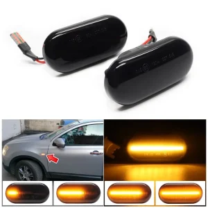 Sequential Side Marker Lights for Nissan Tiida C11 Note E11 Micra K12 NP300 Navara D40 Qashqai J10 LED Blinker Turn Signal Lamps