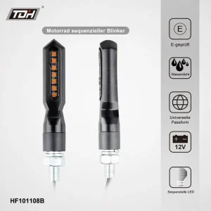 Sequential Turn Signal Light Front Tail Lights Universal Flasher Motorcycle Flowing Indicator LED Lamp 2 Lens Waterproof Blinker