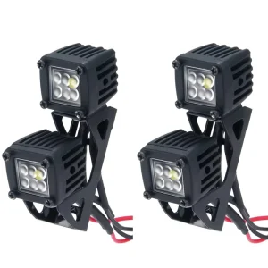 Set Of Square LED Lights For 1/8 1/10 1/12 1/24 RC Crawler Cars Bumper Spotlight Mount Rack Side Lamp Plastic Various Models