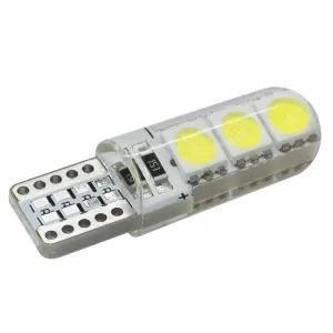 Silicone W5W LED Bulb 5W5 12V 6SMD T10 Strobe LED Car Interior Dome Reading Light Auto Wedge Side License Plate Lamp White 194