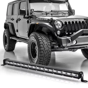 Single Row LED Light Bar Slim Spot Flood Beam Pod 20 Inch 54W Driving Work Roof Bumper Lighting for Offroad 4×4 Trucks