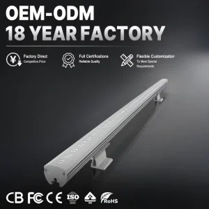 Single Side Anti Glare Baffle DC24V LED Wall Washer Light 36W 1000mm IP65 for Exterior Architecture Facade CXL XXM36 M1 C1