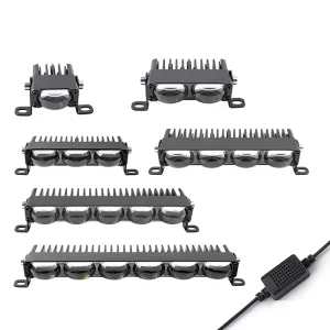 Single-row 6-bead LED Lens Work Light Waterproof Ultra-bright High/low Beam Combo for Car Fog Front Bumper Grille Customization