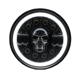 Skull Ghost C67 7 Inch 7 Lens Blue Motorcycle LED Headlight Work Light Assembly 288W Auxiliary Lighting System