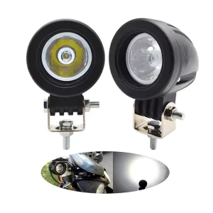 Small 2″ 10W LED Work Light Spotlight Flood Round White 6500K Car Driving Fog Auxiliary Light for Off Road 4×4 ATV Motorbike