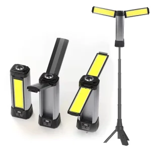Small Bracket High Brightness LED Camping Light USB Rechargeable 2 Sided Light Page Magnetic Expandable COB Work Light