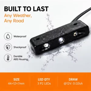 Small Size LED Number Plate Light 44x12x7mm 12V Vehicle Plate Lamp for Motorcycle Scooter Trailer Truck