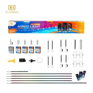 Smart Auto Lighting Systems for Car Interior Ambient Decor Kit with CARDI K4 20 in 1 Strip Lights Tesla Accessories