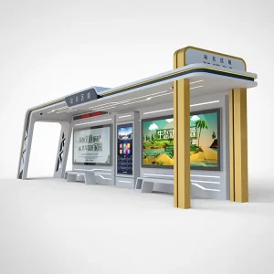 Smart Bus Stop Shelter with Integrated Sign and Lightbox