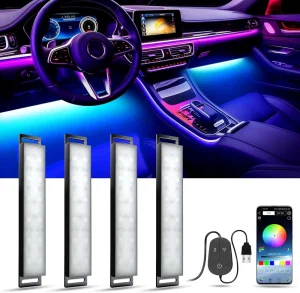 Smart Car LED Lights App Control Music Sync Color Changing RGB Bar Lighting Interior Decoration DC12V 3M Tape