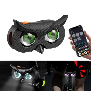 Smart Devil Eyes Bicycle Light App Control 82 Modes LED Rear Light Plastic Electric Bike Motorcycle Tail Lights Photograph