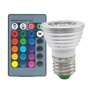 Smart IR Remote Controlled 16 Color LED Bulb 3W MR16 E27 GU10 Multi Color LED Ceiling Lamp Ambiance Spotlight