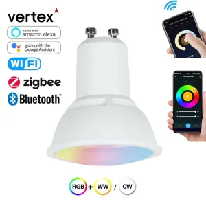 Smart LED Bulb Home Alexa 5W RGB CCT 2700 6000K Tuya Smart Light GU10 Bulb White Remote Control GU10 Bulb