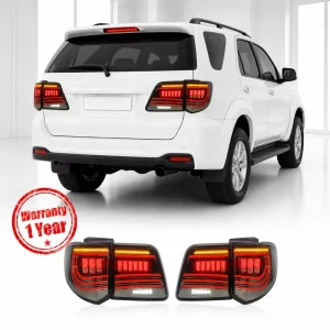 Smart Sequential Flow LED Tail Light for Fortuner Plug and Play with Auto Warning Flashing Brake