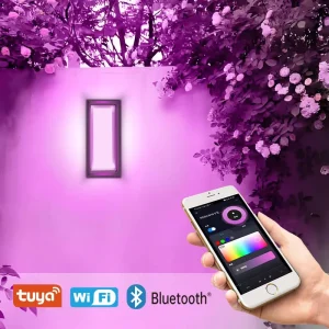 Smart WiFi Outdoor Wall Light 5CCT Tunable IP65 Waterproof LED Fixture App Control for Porch Patio Yard