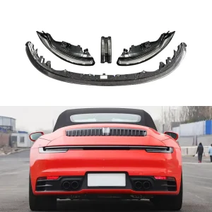 Smoked Black Background Full LED Through Taillight Assembly for Porsche 911 992 Rear Light Upgrade Body Kit