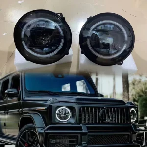 Smoked Black LED Geometric Headlight Assembly for G Class W463A W464 W465 G500 G63 Front Headlamp
