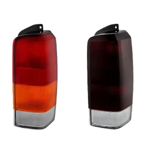 Smoky Red Tail Lights for Jeep Cherokee XJ Halogen Retrofit Rear Lamp Assembly Pair