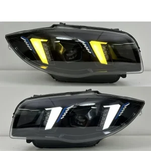 Snake Eyes for BMW 1 Series E82 E87 118i Yellow White DRL Headlight Assembly 120i 125i 128i 130i LED Headlights