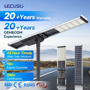 Solar LED Street Light 30W 150W IP66 with LiFePO4 Battery & Motion Sensor for Park & Exterior Use