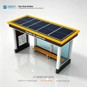 Solar Powered Bus Shelter with Integrated Lightbox