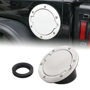Specially for JK and Unlimited Models Gas Cap Cover Aluminum Fuel Filler Door White Style