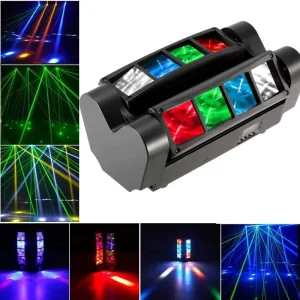 Spider RGBW 8*3W LED Effect Light Show 4IN1 8 Eye Disco DJ Party Club Bar DMX512 Stage Lights for Parties Performances