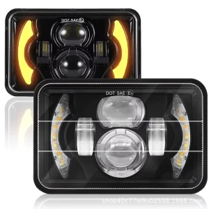 Square 5 Inch 60W 12V LED Off Road Projector Headlight for Pajero with Turn Signal