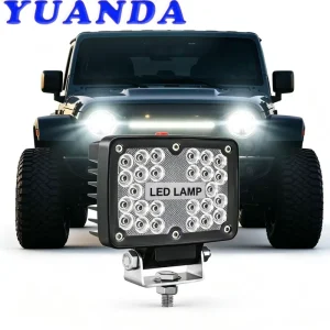 Square LED Work Light Car Refitting Auxiliary Spotlight Off Road Engineering Agricultural Machinery Truck Lighting Accessories